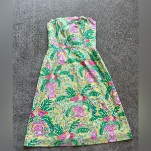 lilly pulitzer scallop beck strapless dress size 6